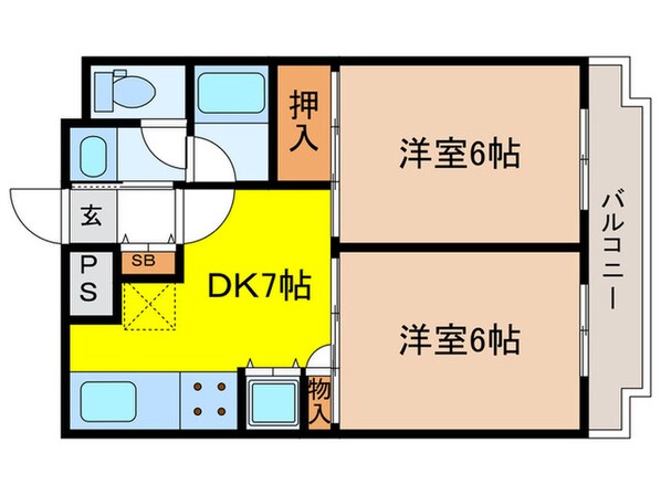 マートルコート松原（202）の物件間取画像